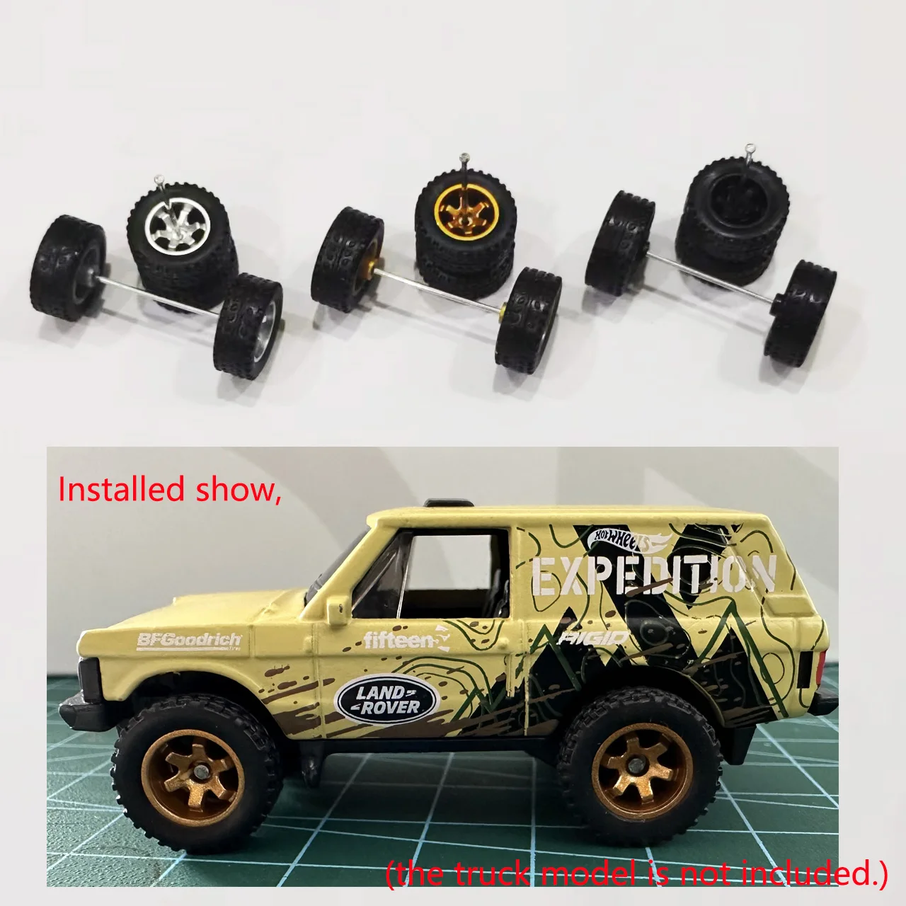 5 Sets 1/64 14mm Off Road Truck Model Wheels Tires Tyre Spare Parts for 1:64 SUV Jeep Offroad