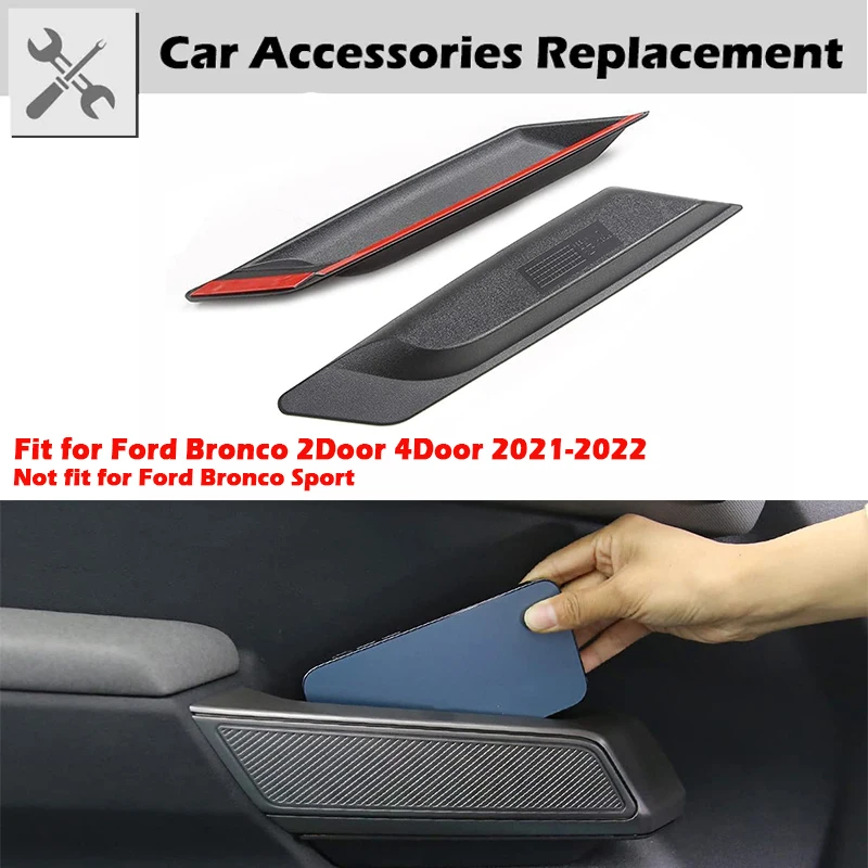 

Rhyming 2Pcs Car Front Door Side Storage Pocket Box Grab Handle Tray Fit For Ford Bronco 2021 2022 2/4 Doors Car Accessories ABS