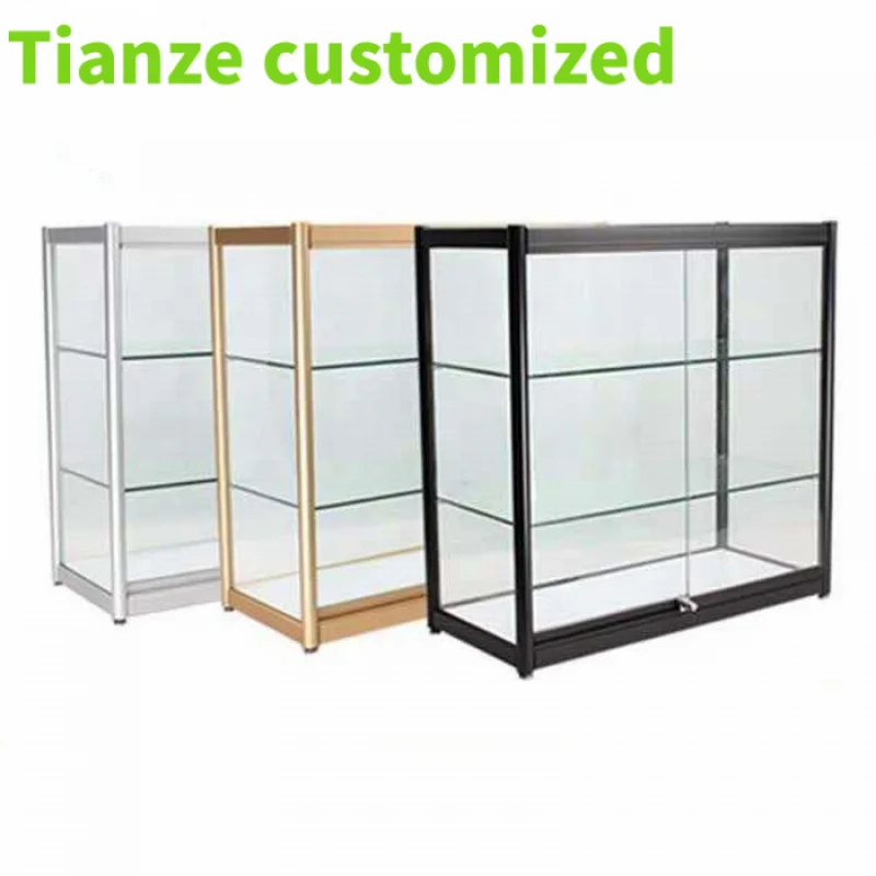 

(Customized) small display retail shop cheap price glass display cabinet display showcase with lock