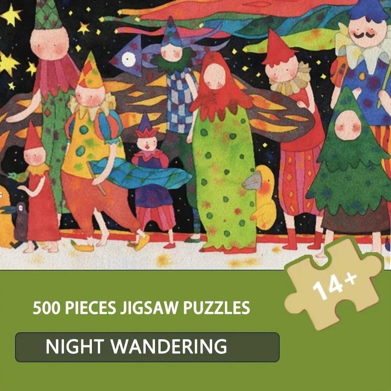 

73.7cm*23.8cm Night Wandering Jigsaw Puzzle 500pcs for Adul Accent Wall Art for Home Decor, Perfect Present for Festive Seasons