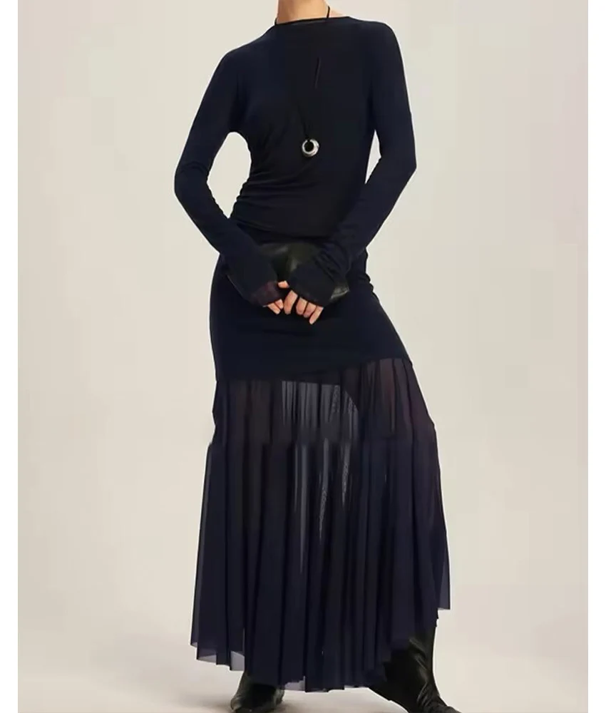 

Customized Graceful Jersey A-Line Evening Dress Delicate Long Sleeves O-neck Floor Length فستان سهرة نسائي