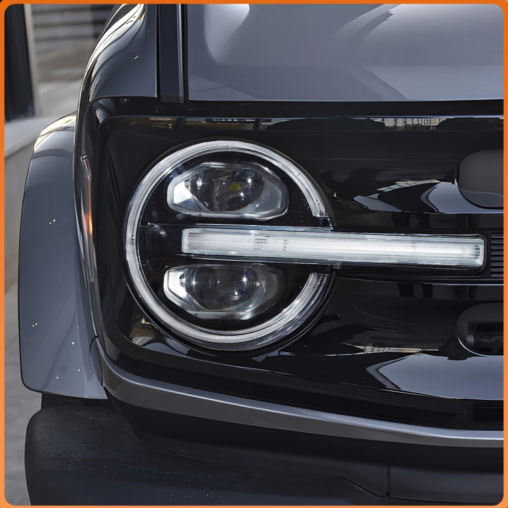 

Plug and Play LED Projector Lens Headlight Assembly High Quality Car Front Lamp Accessories for Ford Bronco 2021-2024 Upgrade