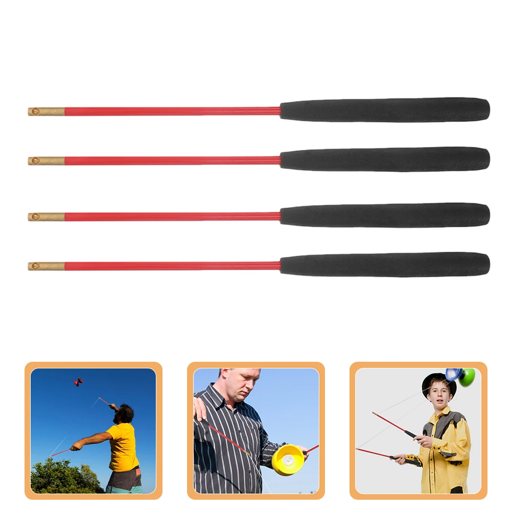 

2 Pairs Diabolo Pole Chinese Yoyo for Kids Bobbin Protector Spool Top Chinise Toy
