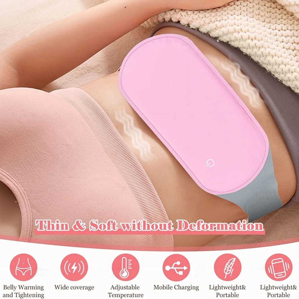 Electric Portable Heating Pads for Cramps Menstrual Relief Cramp Massager Heat Washable Soft Skin-Friendly Belt Warm Women Gift