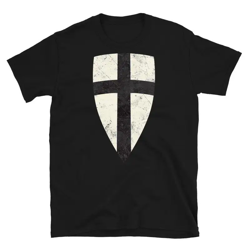 

Teutonic Knights Cross Shield Crusader T-Shirt Men T-shirt Summer Cotton Short Sleeve O-Neck Men's T-Shirt