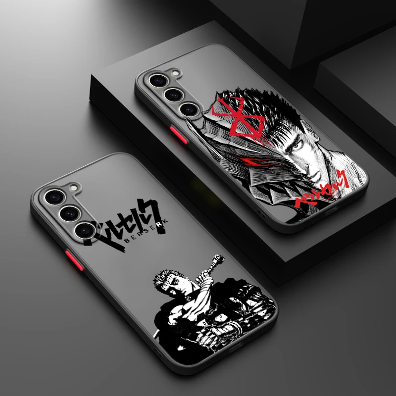 Berserk Anime For Samsung S24 S23 S22 S21 S20 S10 FE Note 20 10 Ultra Lite Plus Frosted Translucent Phone Case