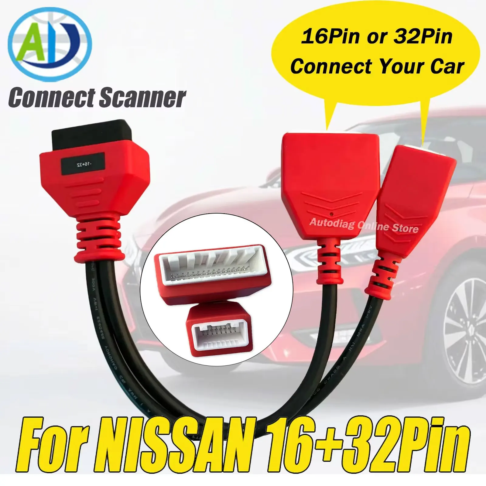 OBD2 Adapter For Nissan/Renault/Dacia 16+32 Car OBDII Diagnostic Cable for Sylphy for Autel IM608/IM508/Lonsdor K518SE Scanner