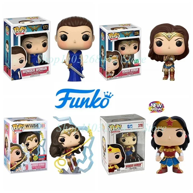 2024 New Funko Pop! Heroes Wonder Woman #378 #177 Wonder Woman #226 #361 10cm Vinyl Action Figure Collection Toys for Gifts