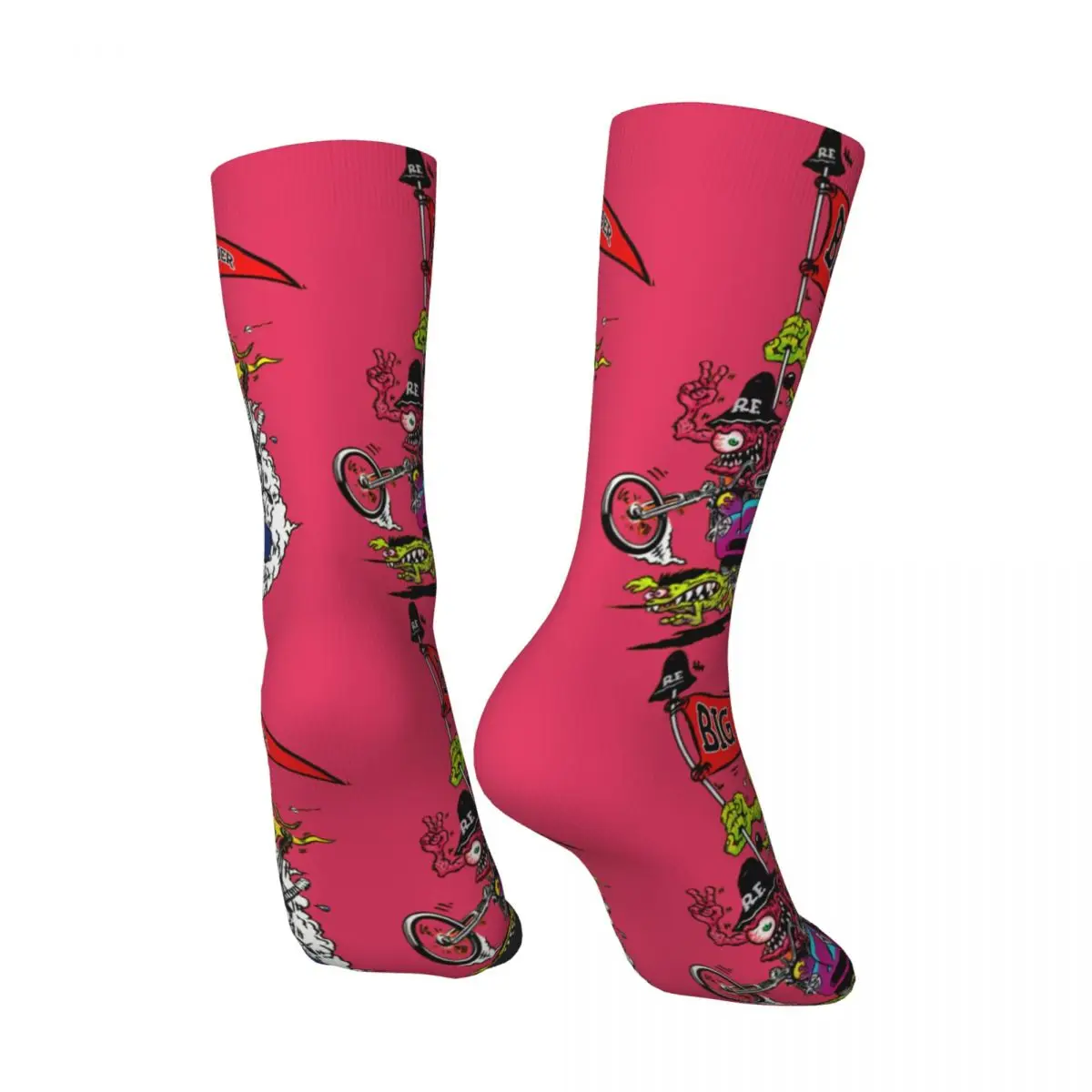 Hip Hop Retro Fire Crazy Men's compression Socks Unisex Tales of the Rat Fink John Goodman Harajuku Seamless Printed Crew Sock