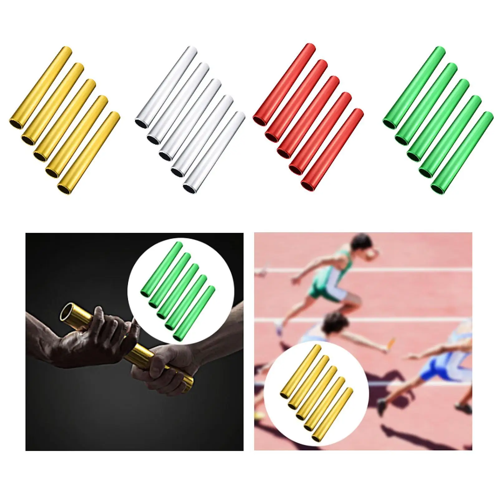 Track Field Relay for Competition Training Aluminum Alloy Wear Resistant Hollow Tube Athletics Sticks Portable for Outdoor Games