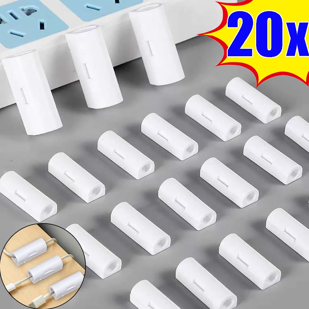 20/16PCS Self-adhesive Cable Fixers No-punching No-Nailing Wire Routing Organizer Home Office Wall Storage Clip Wiring Accessory