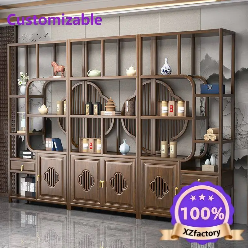 Factory Direct 2026 Top RatedBogu shelf Solid wood display cabinet Bookshelf cabinet Office partition Duobao Pavilion tea room s