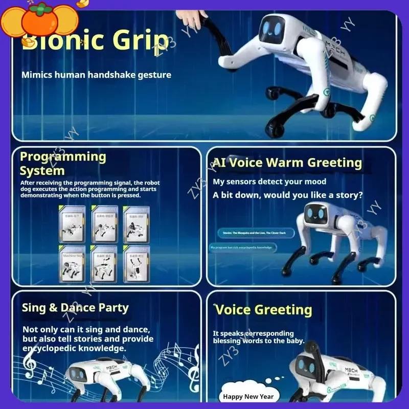 Leo 2026 New Ai Smart Remote Control Robot Dog Programmable With Loading Basket Light And Sound Effects For Boys Birthday Gift