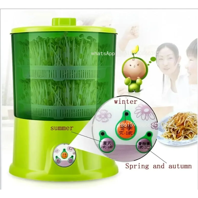 Bean Sprout Machine Electric Seed Germinator Constant Temperature Green Vegetable Seedling Growth Bucket Grain Seed Cultivator