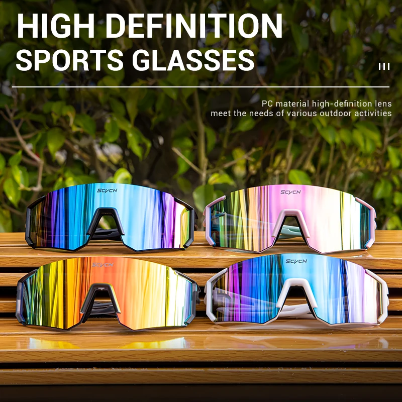 SCVCN Sonnenbrille für Herren, Fahrradbrille, Fahrrad, UV400, Brillen, Sport, MTB, Schutzbrille, Fahrrad, Damen, Sonnenbrille, mehrfarbig, Reiten