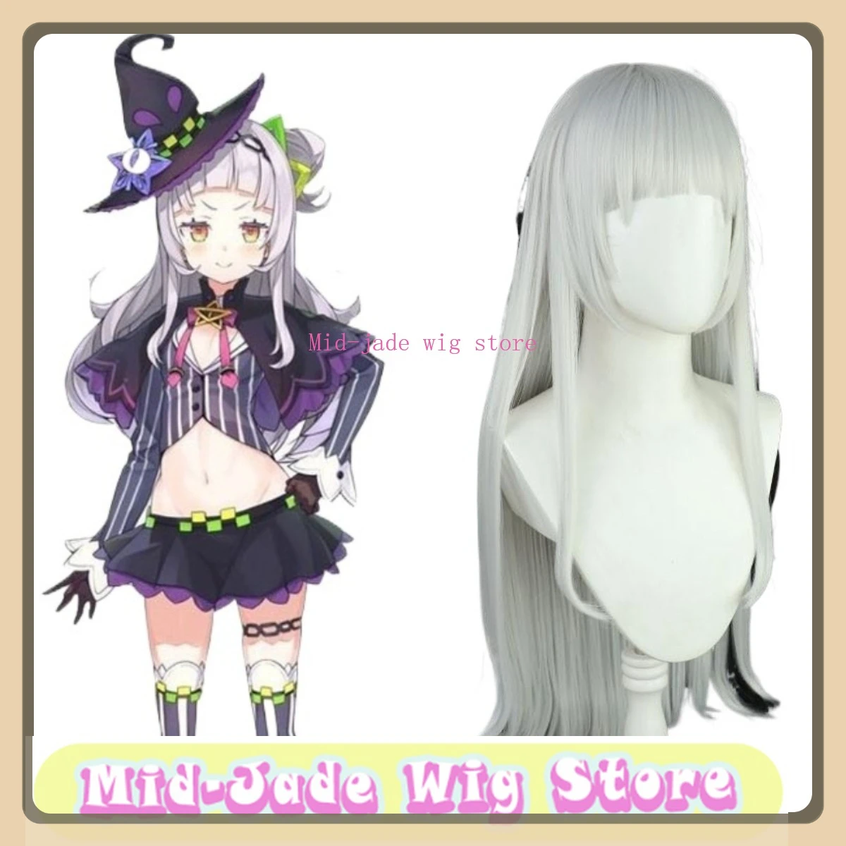

Mid-jade Wig Store Azur Lane Hololive Murasaki Shion Collab Cosplay Wig Anime Game Role Playing Synthetic Hair Halloween Party