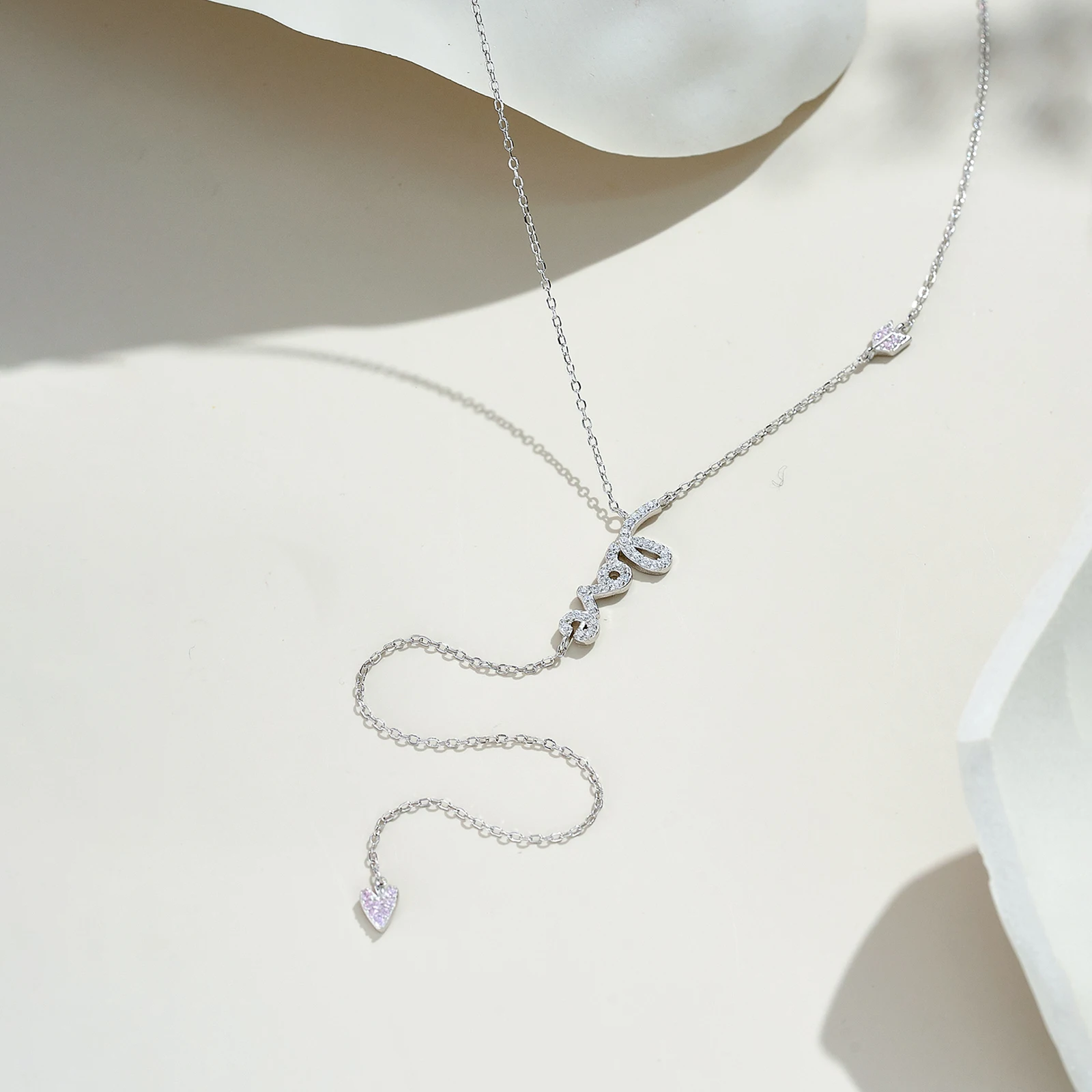 ANDYWEN 925 Sterling Silver Zircon Infinity and Heart Symbols Love Y-Shaped Necklace 2025 Valentiens's Day Fine Gift Jewelry