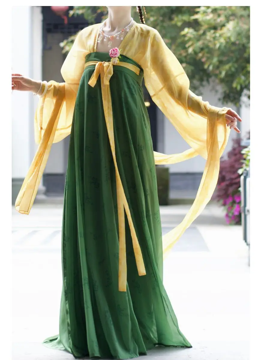 Hanfu Feminino Tang Feito Vestido, Saia Antiga, Estampa Do Palácio, Hanfu, Conjunto Completo, Chinês