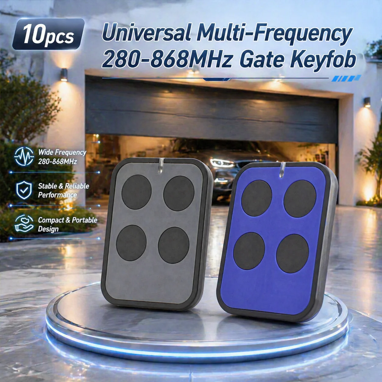 10PCS Universal Multi-Frequency Garage Door Opener 280-868MHz 433MHz Handheld Transmitter Duplicator 433.92MHz