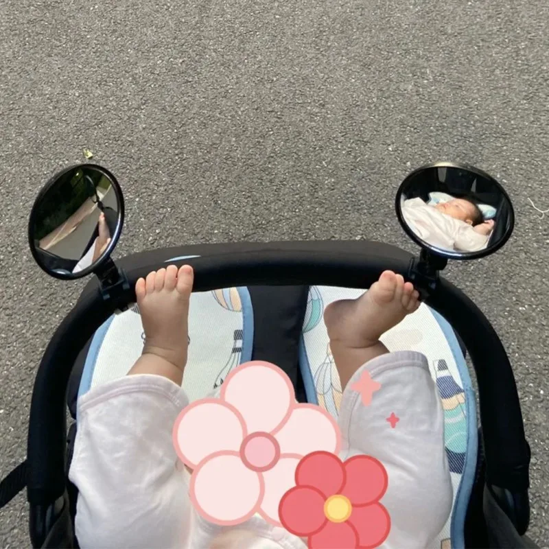 Baby Stroller Rearview Mirror Convex Mirror for Baby Pushchair Accessories Electric Bike Reflective Mirror