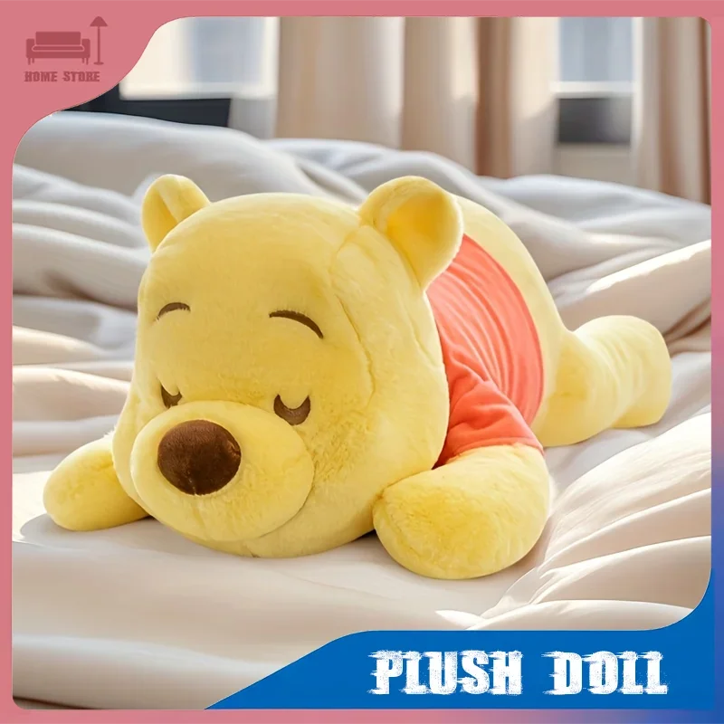 

45cm Plush Dolls Big Size Stuffed Animal Winnie The Pooh Soft Bear Pillow Cartoon Prone Posture Plushie Doll Girls Birthday Gift