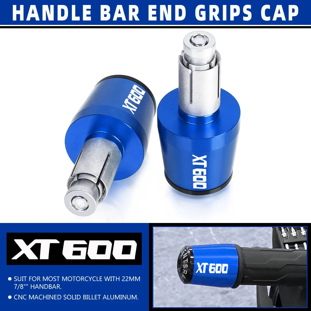Motorcycle Handle Bar Ends For YAMAHA XT600 XT600E XT 600 E 1990-2004 1991 1992 Handlebar Grips Cap Anti Vibration Silder Plug