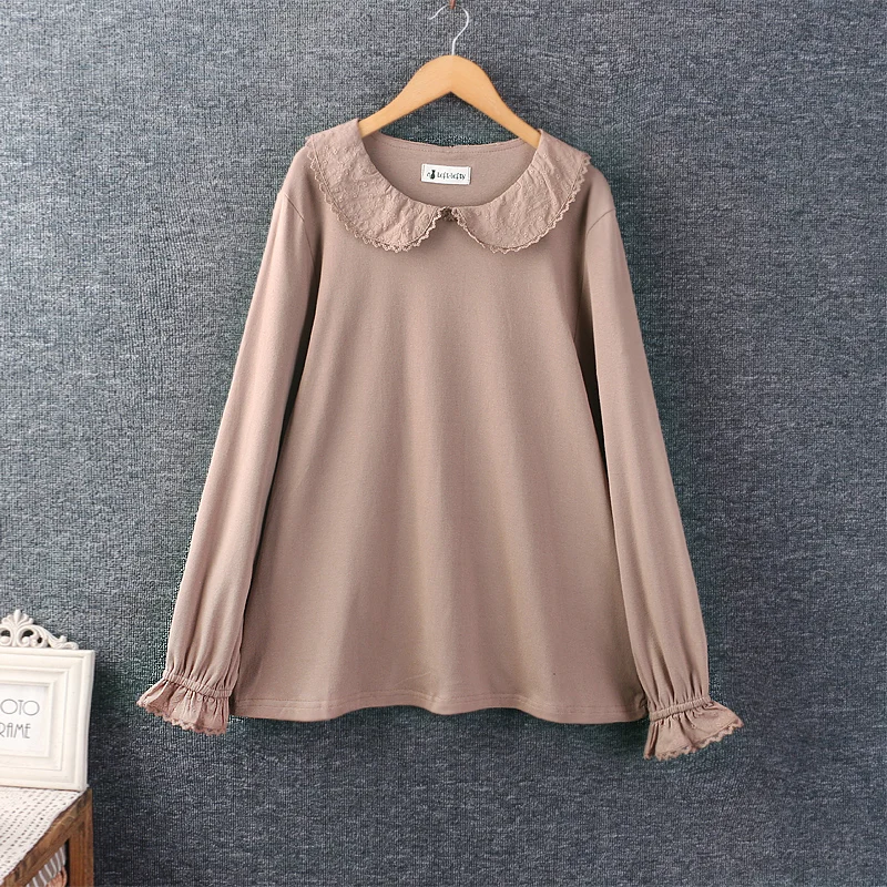 Autumn New Sweet Elastic Embroidered T Shirt Tops Women Long Sleeve Casual Top Z2319