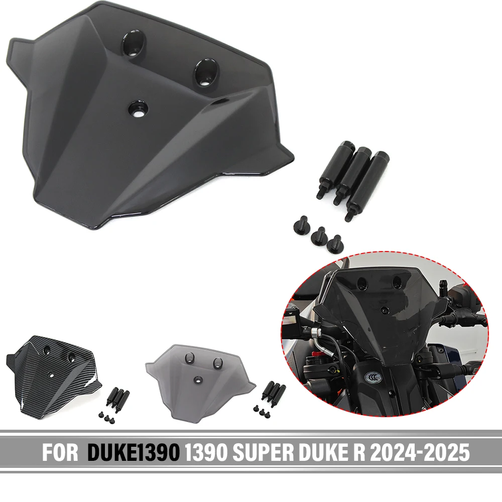 

For 1390 Super Duke R 2024-2025 1390 Duke Duke1390 Front Windscreen Windshield Sport Wind Deflector Visor Screen Bracket Kit