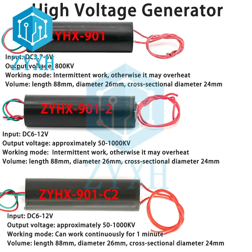 DC 3.7V-6V DC6V-12V to 800KV 1000KV Boost Step Up Module High Voltage Generator Ignition Coil Pulse Power Module Igniter DIY Kit