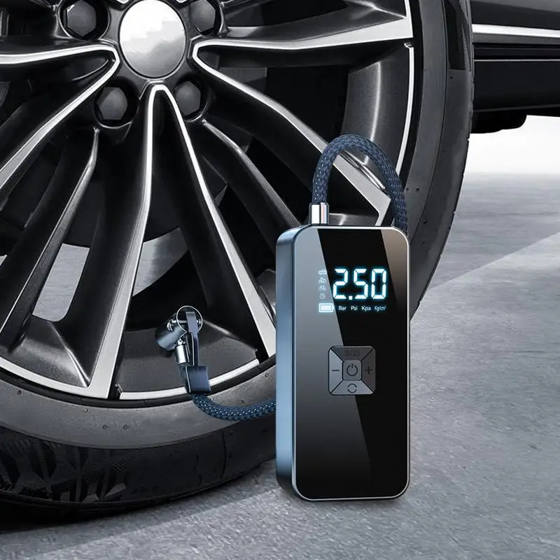 Inflador de neumáticos portátil para coche, compresor de aire portátil de 12V, inflador de neumáticos Digital, bomba de aire eléctrica con cable con presión