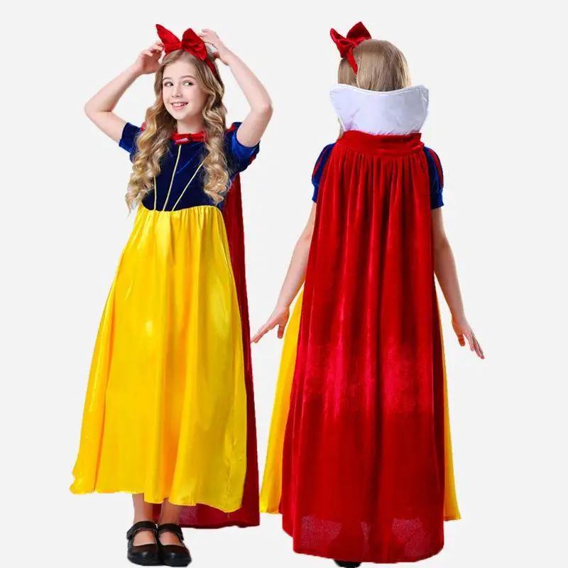 loween コスチューム 白雪姫 ロングドレ パフォーマンススーツ 大人用 子供用 コスプレ衣装 妖精 Tテーマ パーティードレス