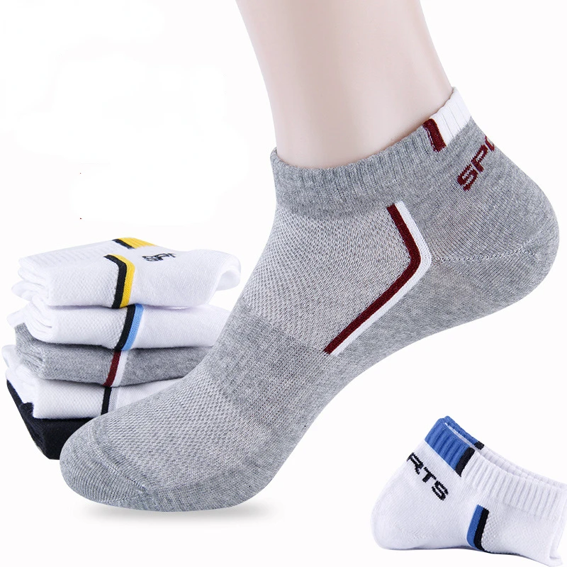 5 Paar Herren Socken Solid Stripe Multi Farbe passend zu atmungsaktiven Schweiß Sports ocken Mesh Casual Fashion strap azier fähige Söckchen