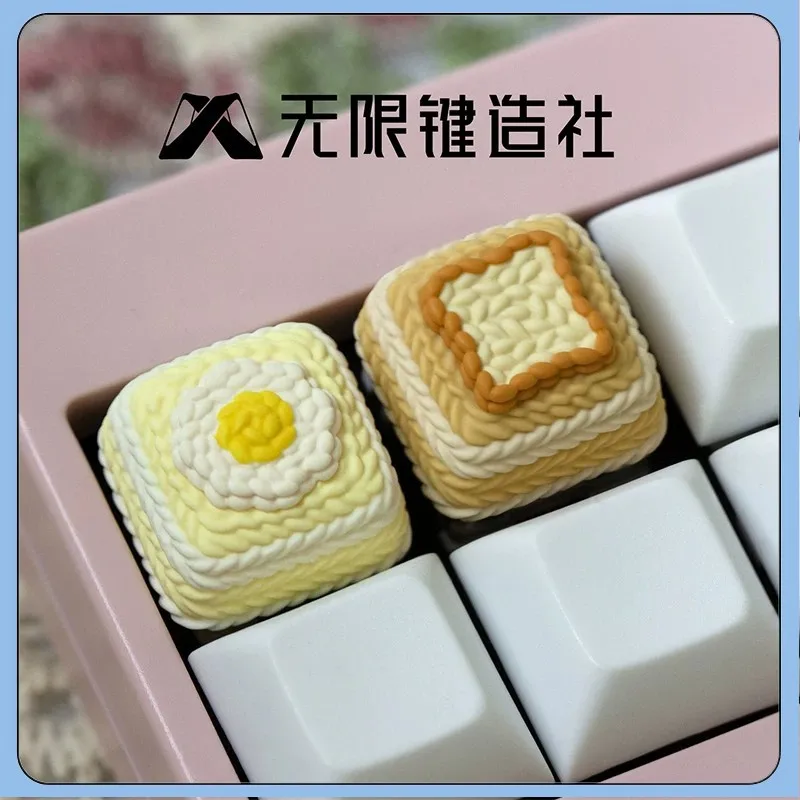 Egg Toast Artisan Keycap Cute and Soothing Custom Resin Keycap Single ESC Decorative Keycap Cherry Keyboards Unique Desk Gift