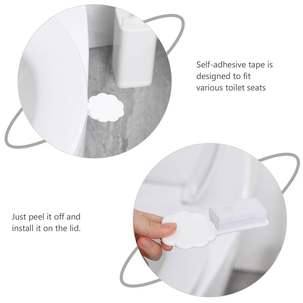 

1PC Toilet Seat Lifter Hygienic Removable Handle Bath Tool Self Adhesive Strips Safe Middle Mounting Easy Install Travel Use