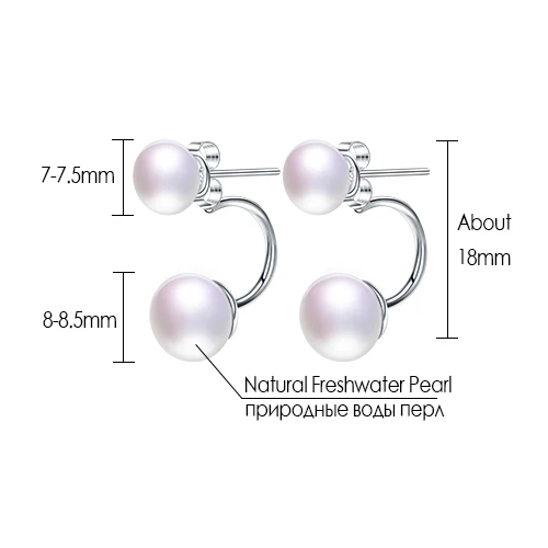 YWYC 925 Sterling Silver U Shape Stud Earrings for Women Natural Freshwater Pearl Earrings Jewlery Gift 2025 Newest