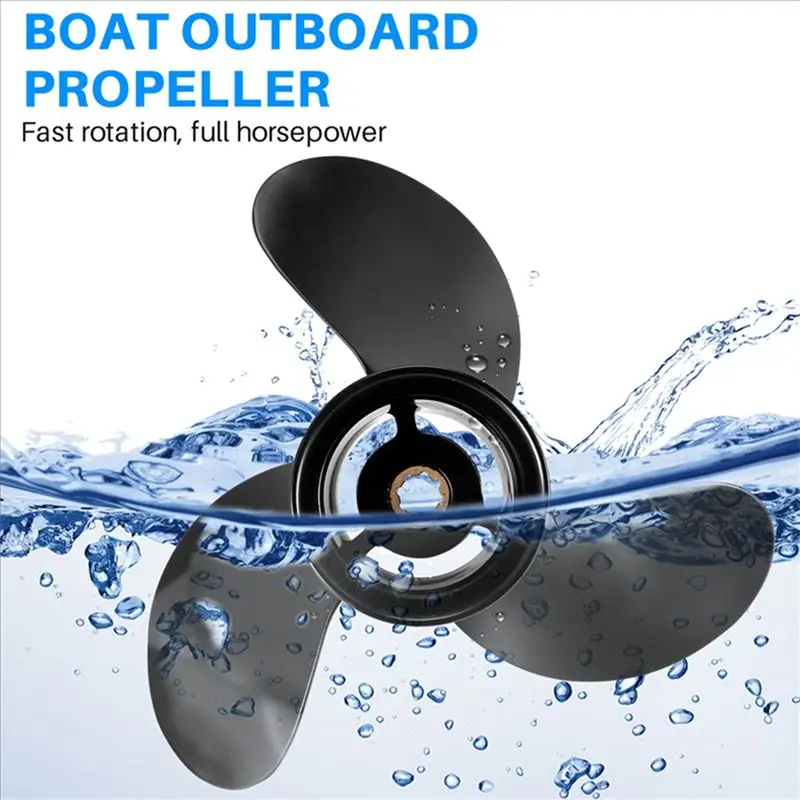 Limited Time Offer 48-828158A12 Aluminum Boat Outboard Propeller 9X10 1/2 8 Spline Tooth 3 Blade Propeller For Mercury 6-15HP
