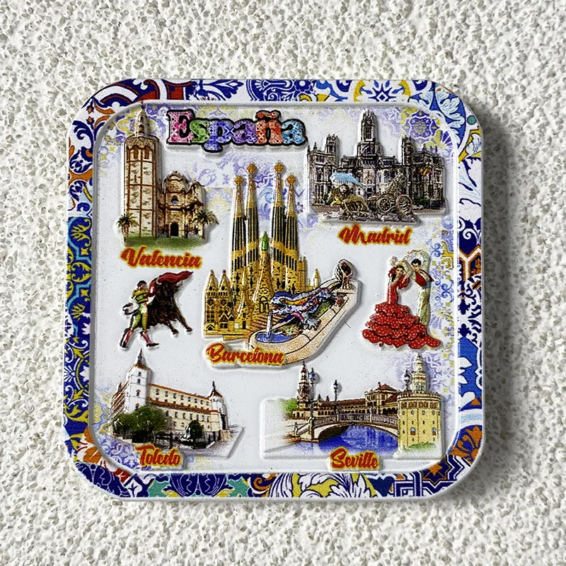 

Spanish Square City Architecture, Refrigerator Powerful Magnet, Office, Home Kitchen Decoration Gifts