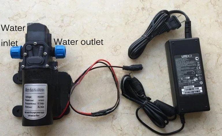 High Pressure Water Pump 3L/min Micro Electric Diaphragm Plastic  12V 100W Large Flow Self-Priming  