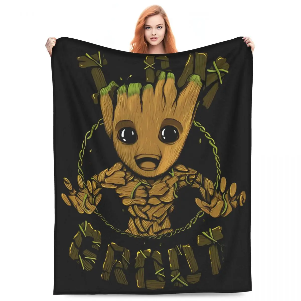 Guardians Of The Galaxy Groot Blanket Stuff For Room Decor Ultra-Soft Blanket Throw Winter Gift for Women