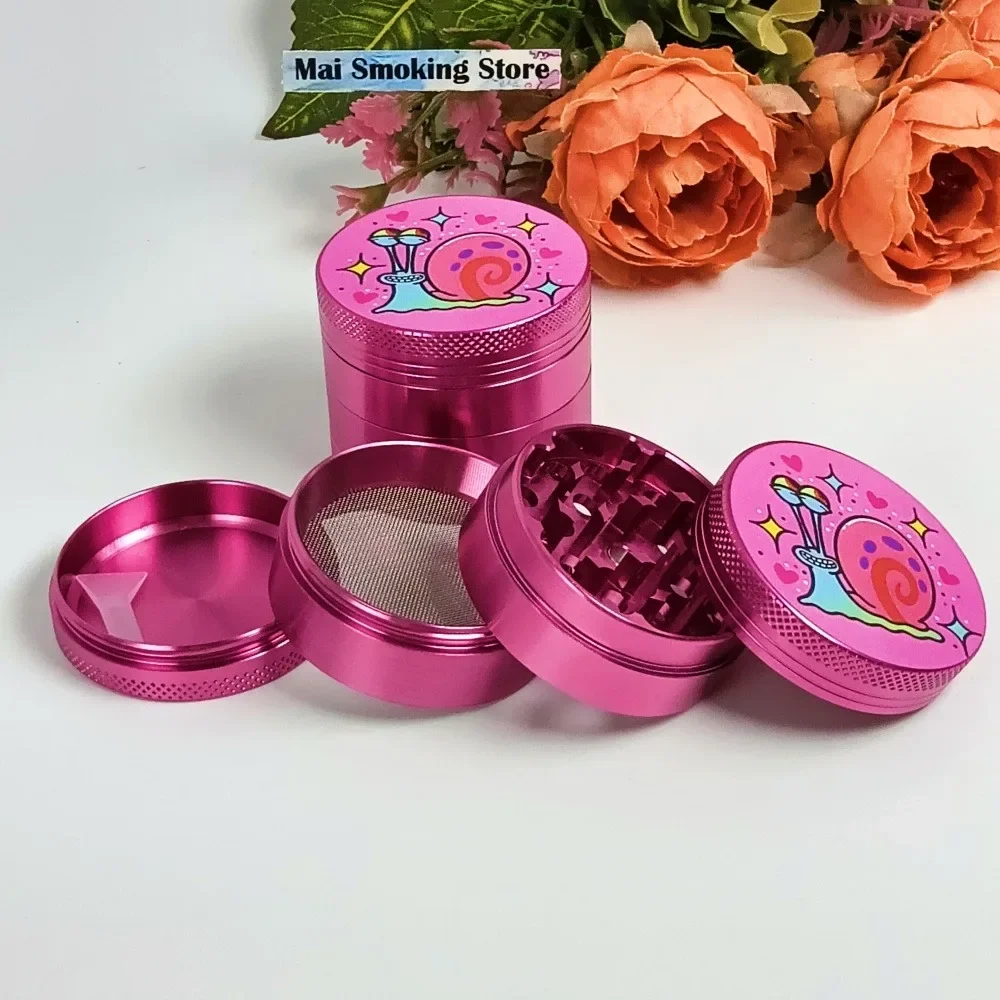 2inch Snail Herb Grinder Metal 4-layer Manual Pepper Mortar Salt Pestle Spice Mill  Grass Tobacco Grinder Smok Cigarette Tool