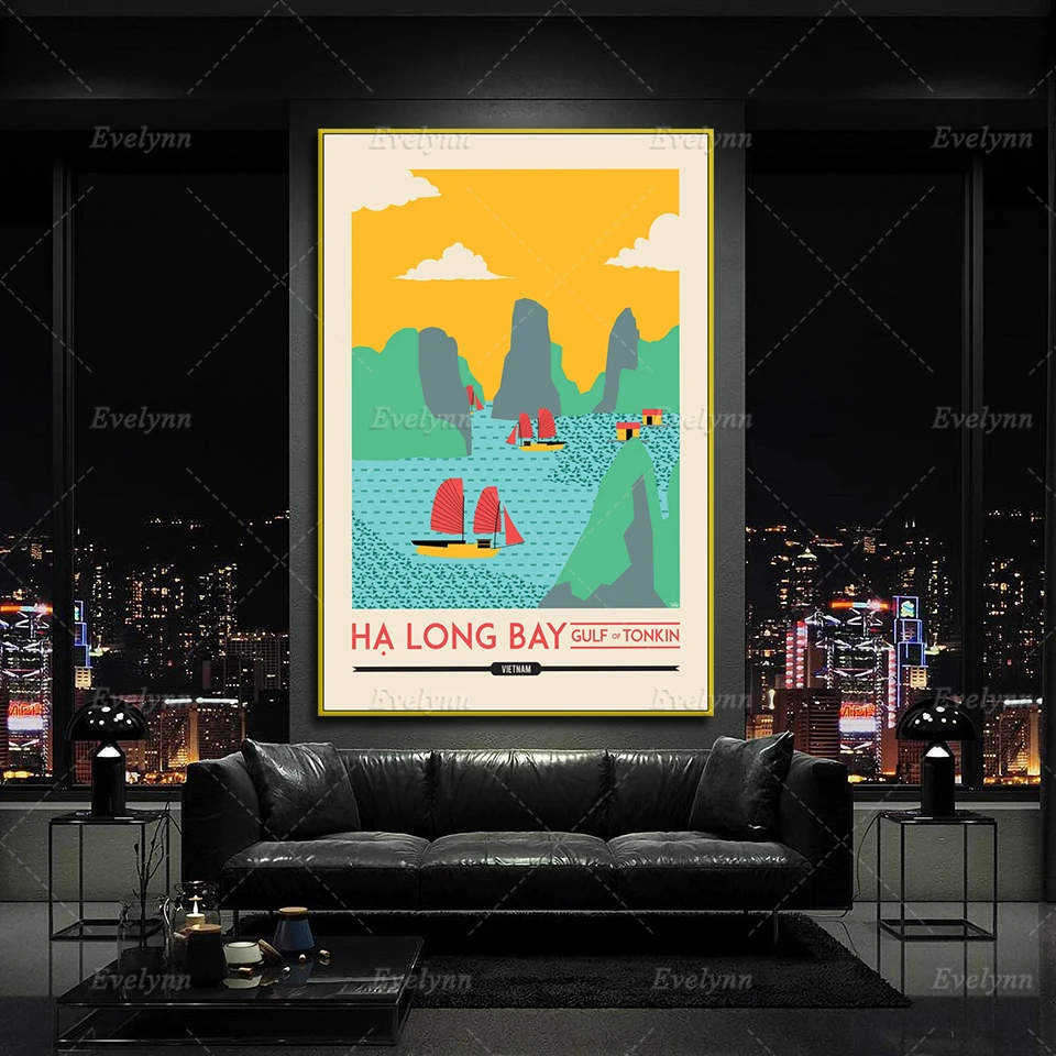 Halong Bay Vietnam Trave Canvas Poster Nordic Modern Home Decor Prints Pictures Living Room Cuadros Wall Art Painting Gift