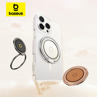Baseus Magnetic Phone Holder Finger Ring Buckle for MagSafe Wireless Charging for iPhone 16 Ultra-thin 360° Rotate Desktop Stand