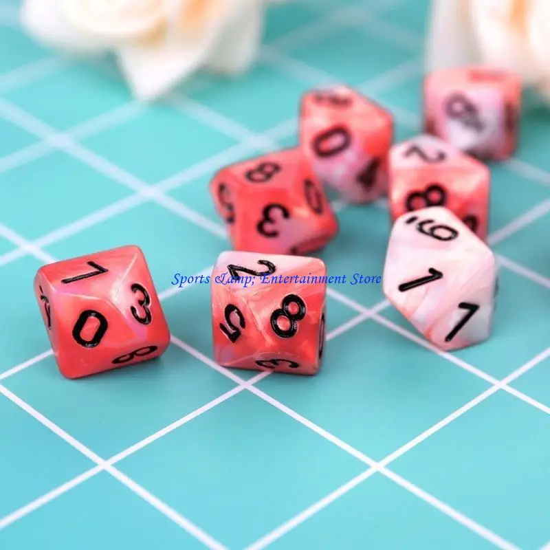 G7NF 10pcs/set 10 side d10 d10 polyhedral dices number dals desktop table spoard accessosities exationals exiality