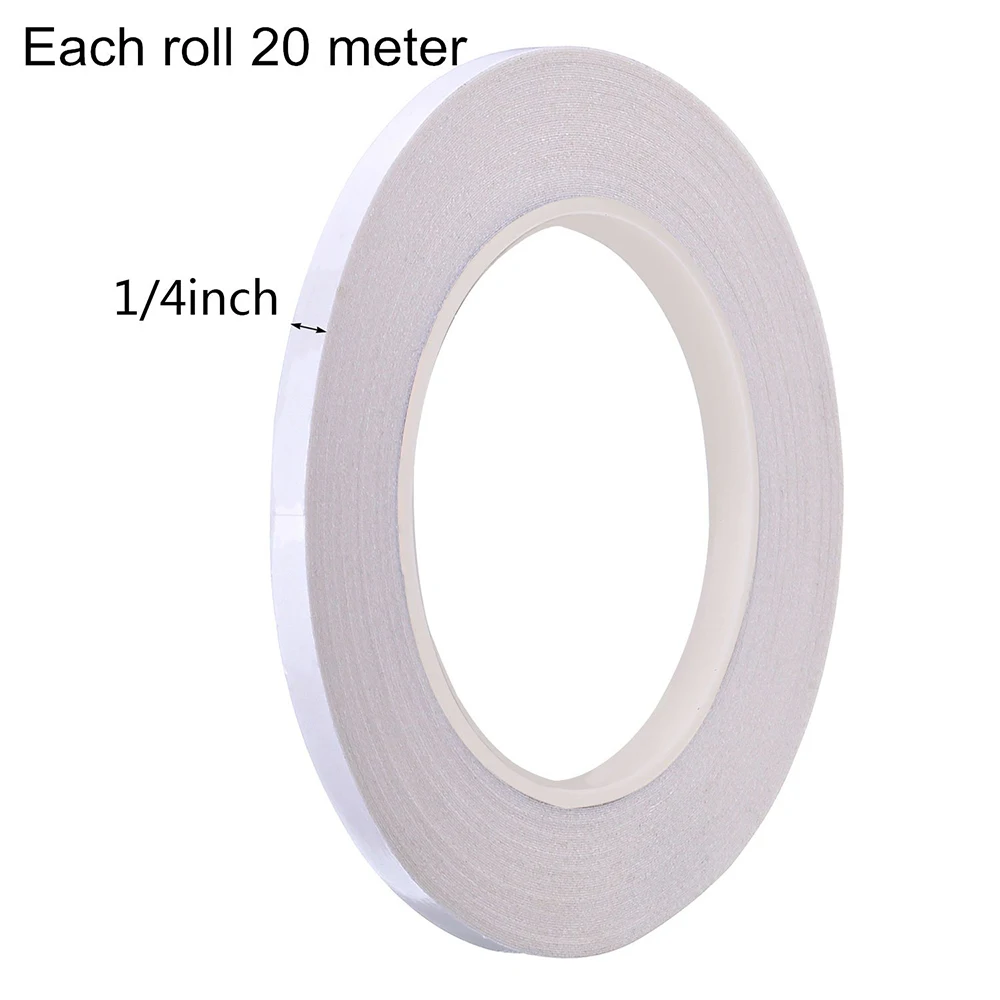 20M/roll Quilting Sewing Tape Wash Away Tape 1/4 Inch Double Sided Adhesive Sticky Tape for Crafts Gift Wrapping Office&Home