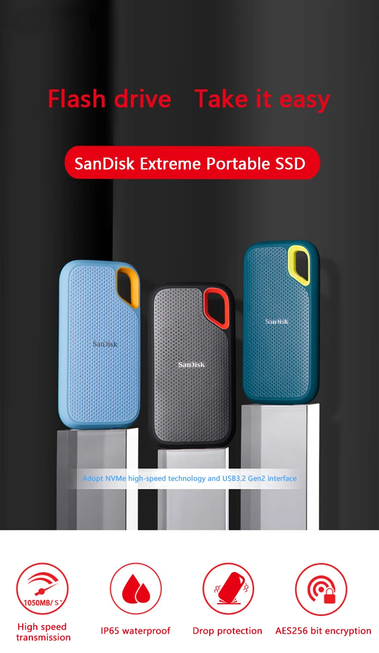 Portable Extreme E61 SSD V2 USB 3.2 Gen2 Type C/A External Solid