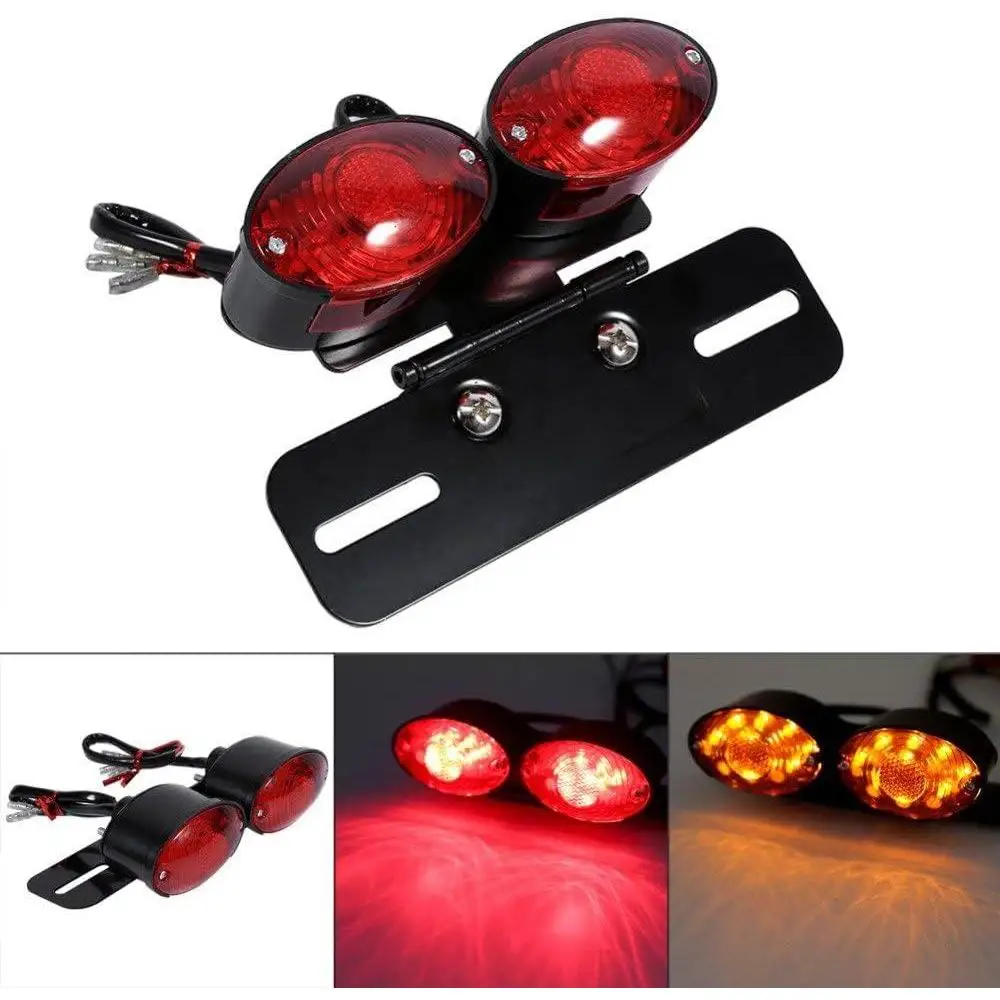 

Universal 12V Motorcycle LED Brake Tail Light Signal Lights LED Integrated Tail Light with License Plate Bracket