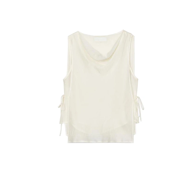 Estate delle nuove donne irt Knot effetto antirughe colletto drappeggiato Svel ort Top Commute Sle Slim Fit rotondo Ne Po...