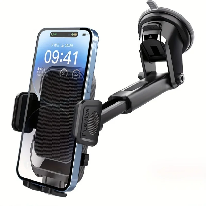 Car Phone Holder Suction Cup Sucker Mount Stand Cellphone Support In Car For IPhone15 Xiaomi Huawei Samsung Mobilephone Bracket