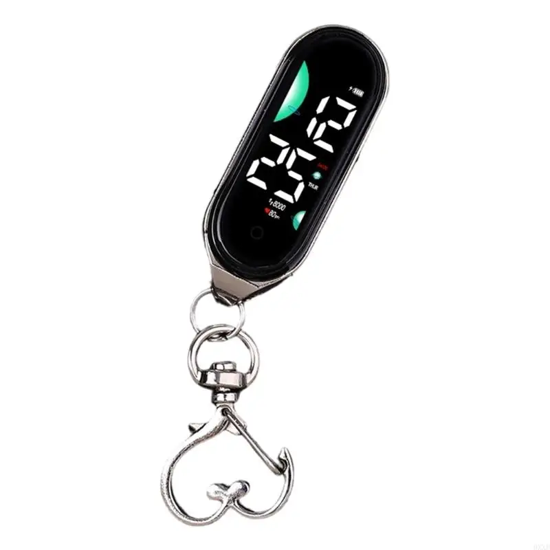 Led Electronic Hanging Watch Keychain Pocket Watch Keyring Hanging Watch Unisex 0XXB
