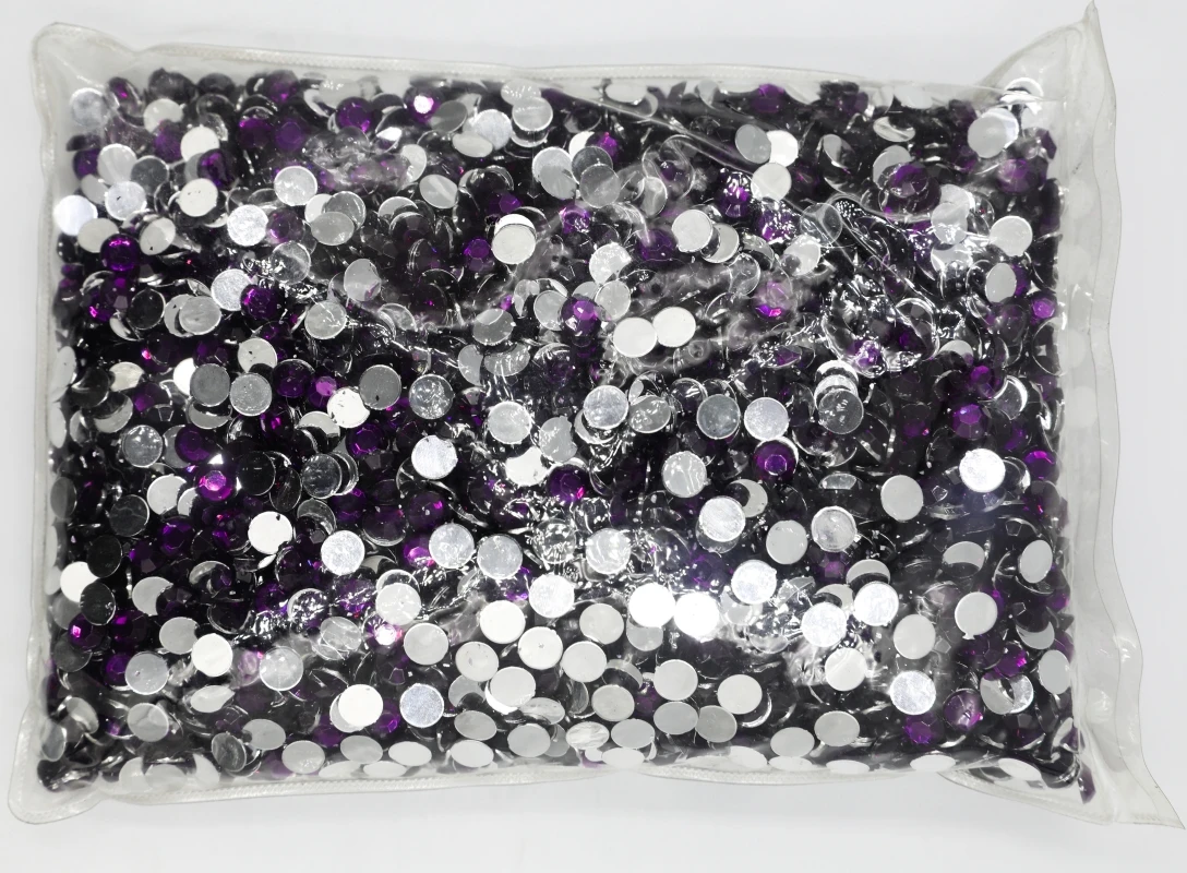 

Grape Violet Color 1.5~12mm Flat Back Round Acrylic Rhinestones Beads,3D Acrylic Nail Art / Garment Decoration